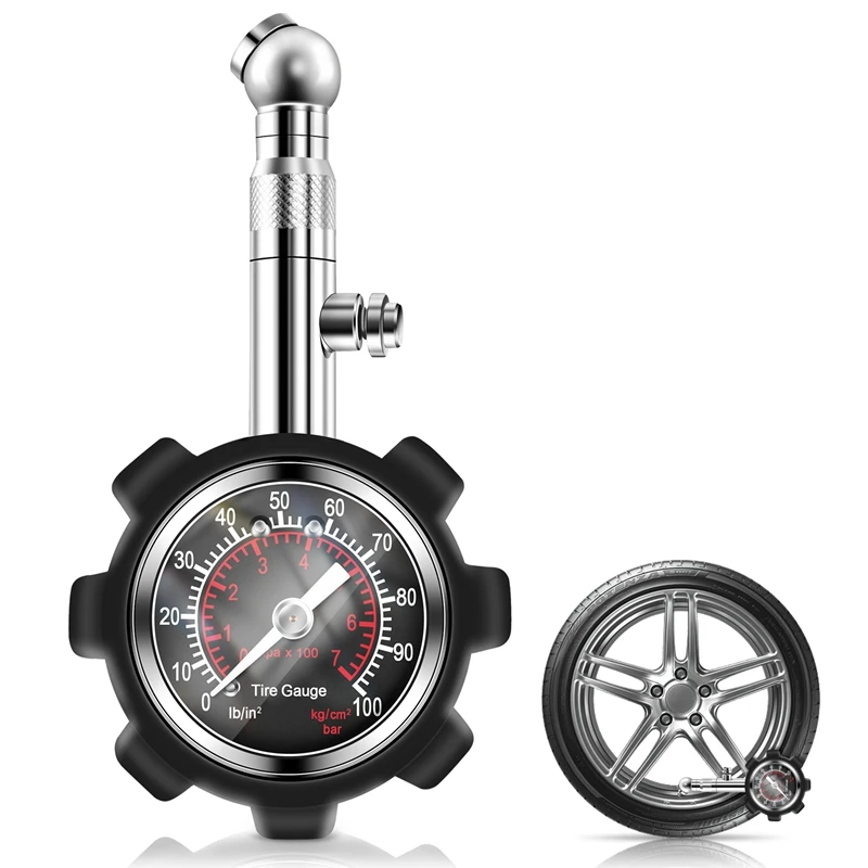 Car 100Psi Multi-Function Tire Pressure Gauge Tire Pressure Monitoring Meter Tire Pressure Gauge