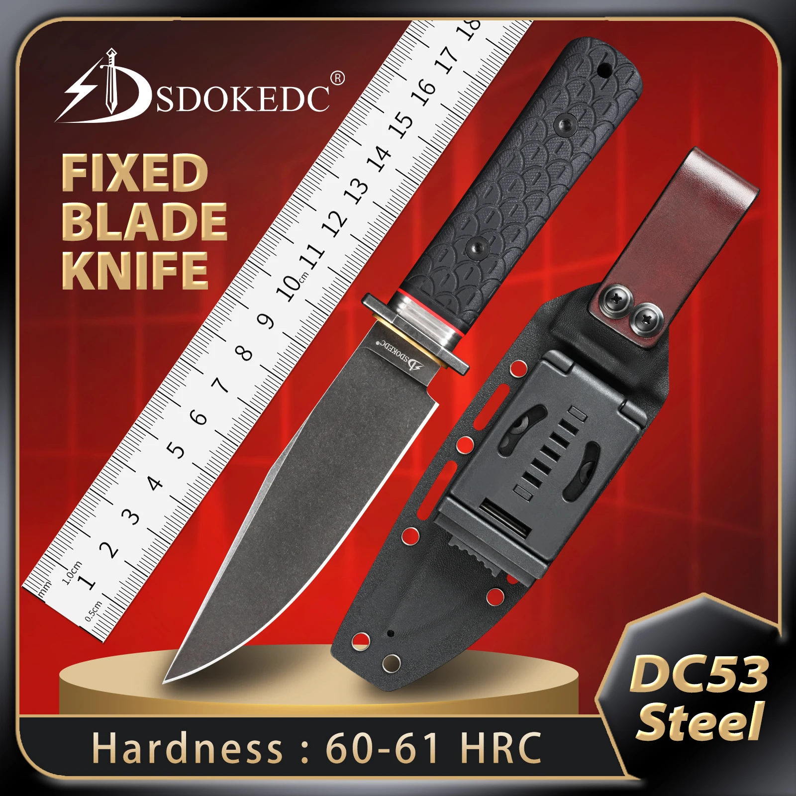 

SDOKEDC Fixed Blade Survival Hand Tools Edc Hunting Utility Knives Box Cutter Camping Fishing Men Gift Straight Knife Multitool