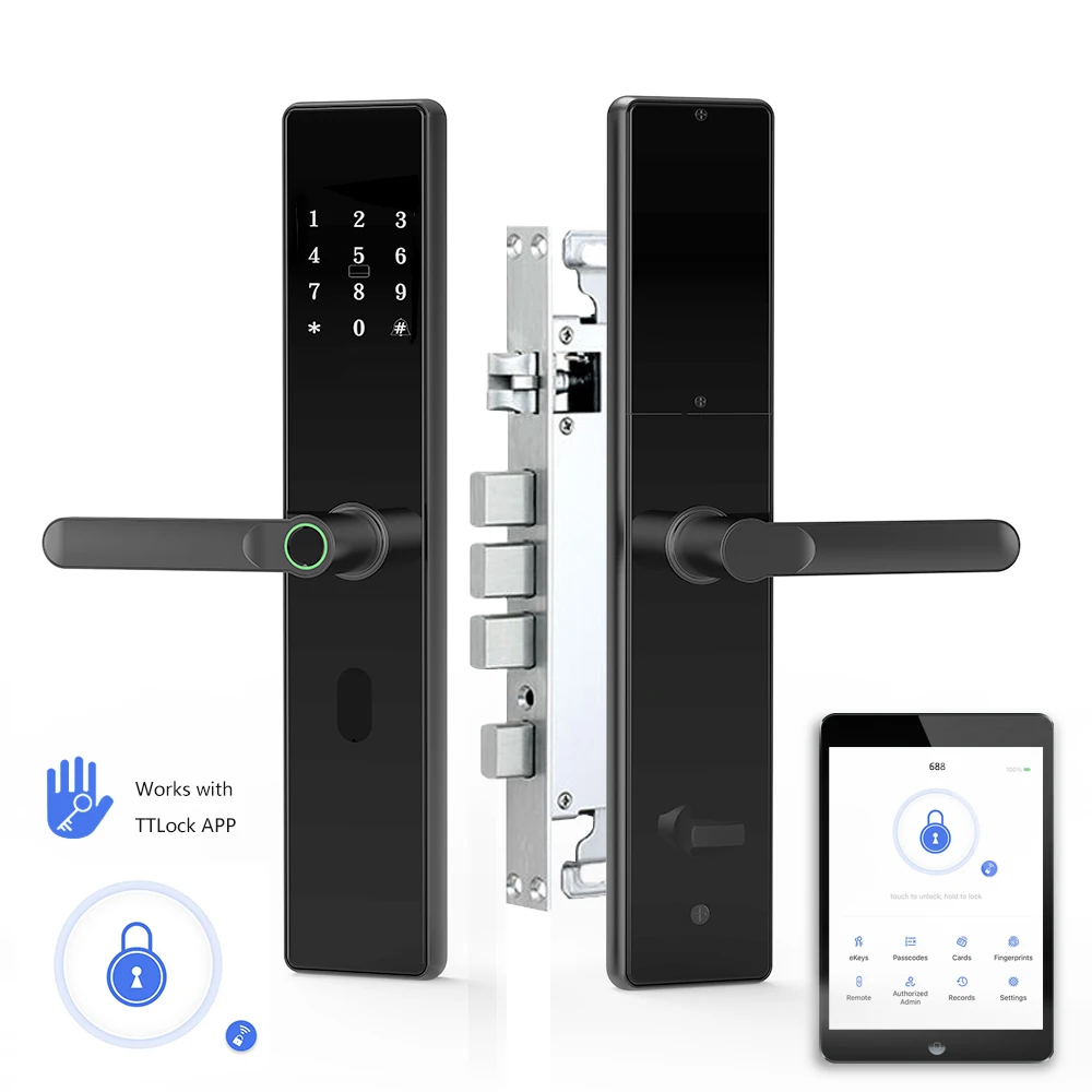 Eseye Remote Home Electronic Digital Wifi Smart Fingerprint Door Lock with TTlock Tuya App