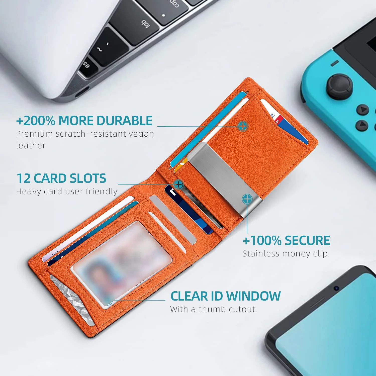 Slim Card Bag Men\'s Wallet 12 Card Slots Anti-Theft RFID Card Holder Card Bag Fathers Gifts