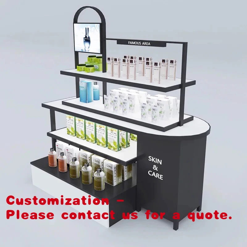 custom.Modern High-End Customized Cosmetic Display Counter Shelves Factory Direct-Sold Exquisite Shop Furniture