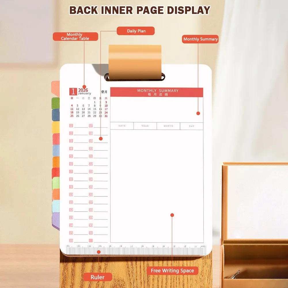 

Year of The Horse 2026 Desk Calendar with Pen Holder Student Stationery Flip Calendar Gift Box Ornamental Stationery Supplies