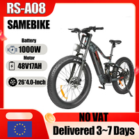 SAMEBIKE RS-A08 Electric Bicycle 1000W High Speed Motor 48V17AH Battery Mountain E Bike 26*4.0 Inch Fat Tire Snow Electric Bike