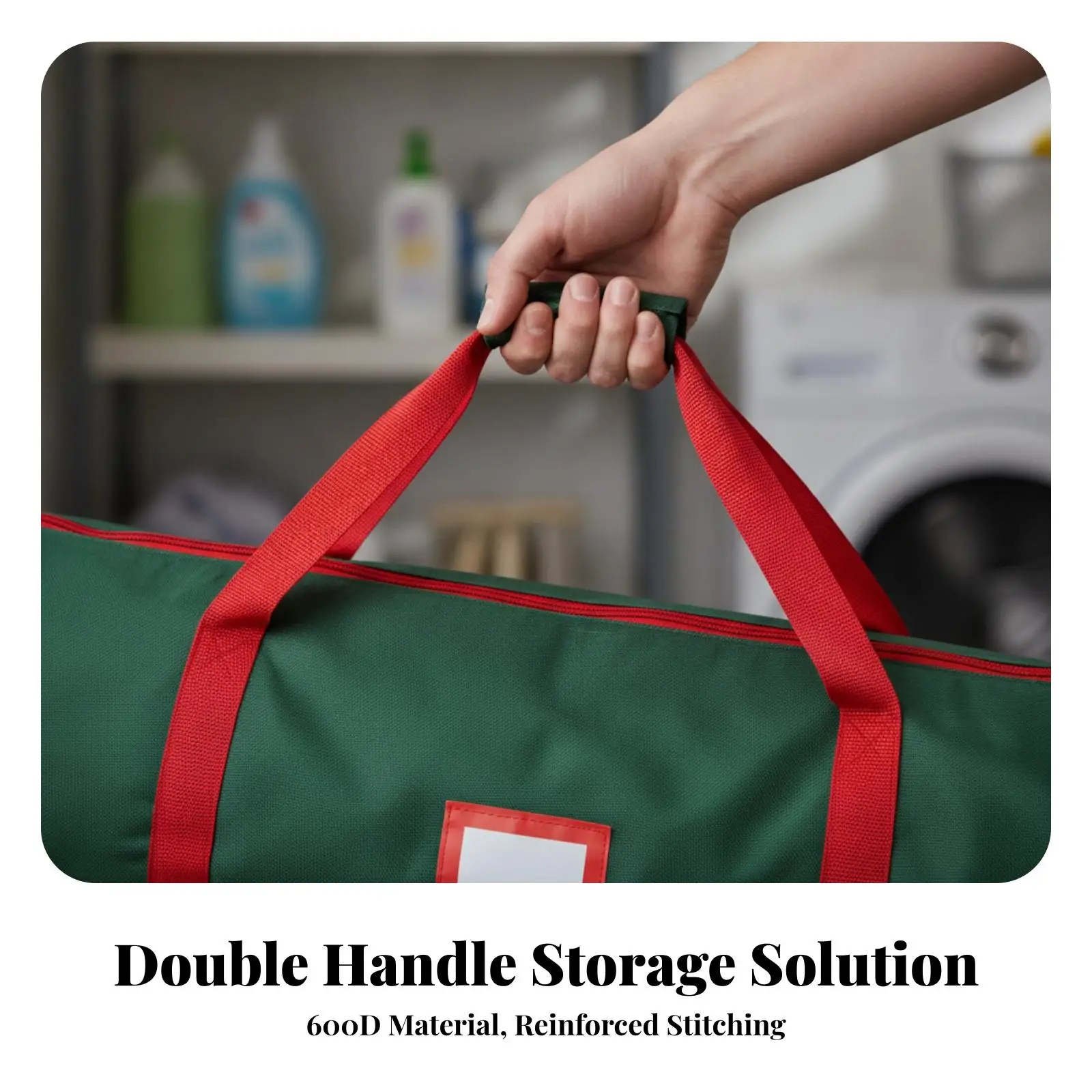 600D Oxford Cloth Wrapping Paper Storage Bag with Full Length Zipper and Clear Window for Easy Labeling and Transport