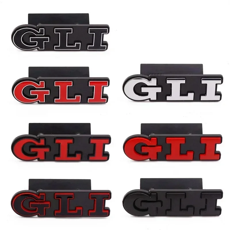 3D Metal Car Letters GLI Logo Rear Trunk Front Grill Badge Emblem Sticker Decals For Volkswagen VW Jetta MK2 MK4 MK5 MK6 MK7 MK8