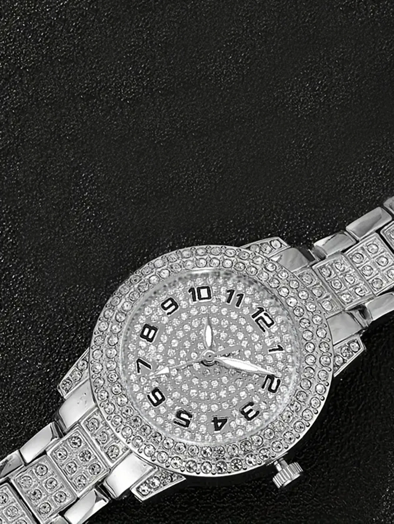 Reloj plateado de lujo con diamantes de imitación para mujer, reloj de pulsera de cuarzo de cristal, reloj Formal, artículo de regalo de fiesta