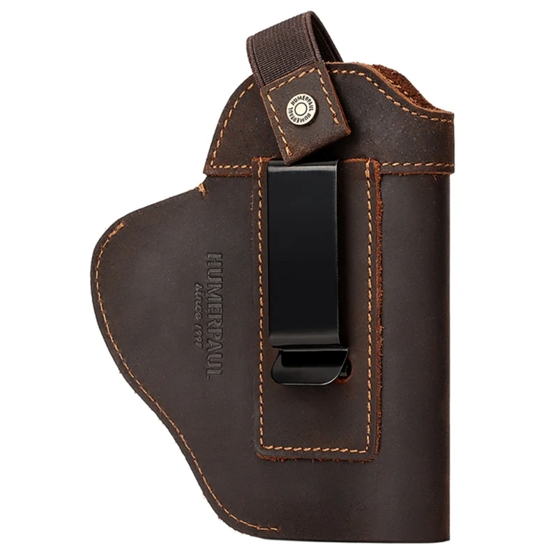 Leather Holsters with Metal Clip Concealed Carry Holsters Inside Waistband Holsters Waterproof Handgun Holsters