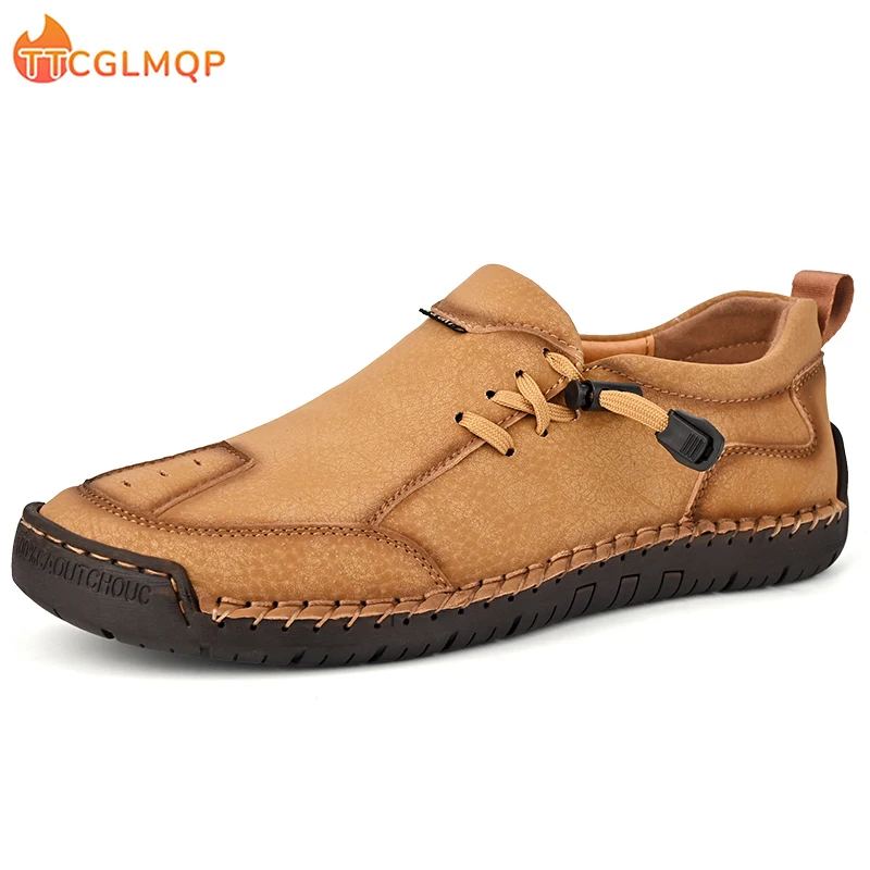 

New Outdoor Men's Shoes Fashion Loafers Casual Shoes Handmade Lightweight Soft Flat Breathable Boat Shoes Moccasins Men Sneakers