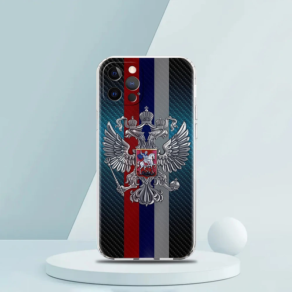 Russian Flag Case for iPhone 16 15 14 13 12 Pro Max Cover Transparent Soft for iPhone 11 Pro Max 7 8 Plus XS XR Shell Bags Capas