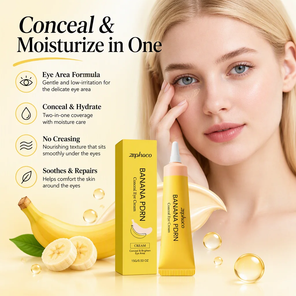 Eye Concealer Cream, Coverage Under Eye Makeup, Moisturizing Dark Circle Concealer, Long Lasting Face Makeup for Daily Be