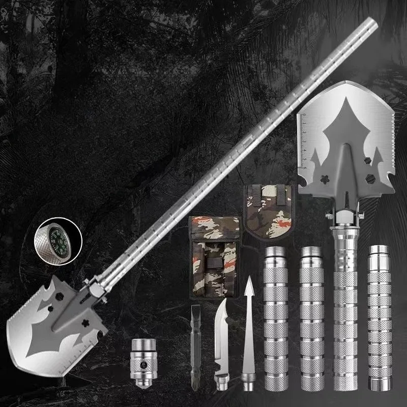

Manganese Steel Forging Outdoor Shovel Multi-functional Adjustable Camping Universal Shovel Anti-slip Handle Outdoor Tools
