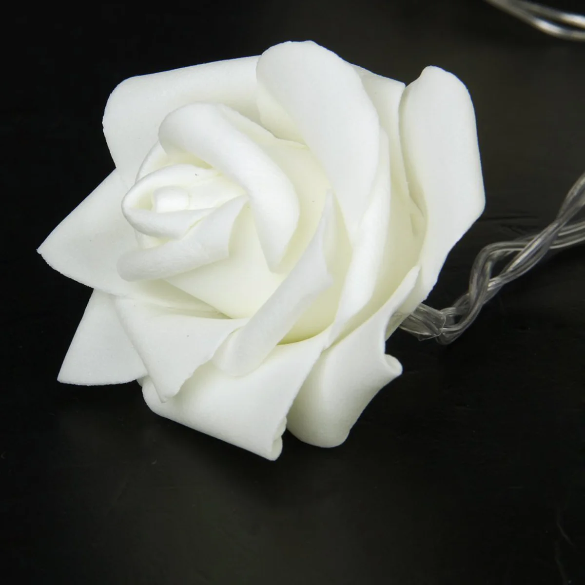 

20 LED Rose Flower Fairy Lights White Flexible Portable Decoration for Valentine Christmas Wedding Party Garden