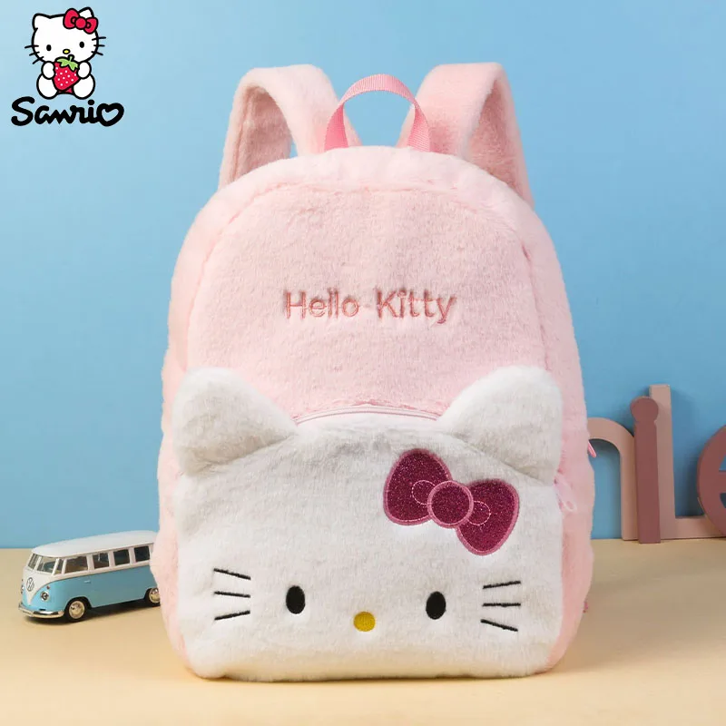 Plushie Sanrio Backpack Kuromi Bagpack Cinnamoroll Plush Bag My Melody Double Shoulder Bag Hello Kitty Storage Pouch Girl Gift