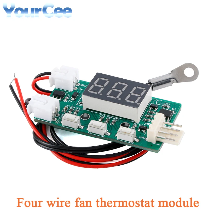 YR-1001 أربعة أسلاك مروحة التحكم في درجة الحرارة سرعة LED التحكم في درجة الحرارة مروحة محافظ متحكم في درجة الحرارة لوحة تركيبية
