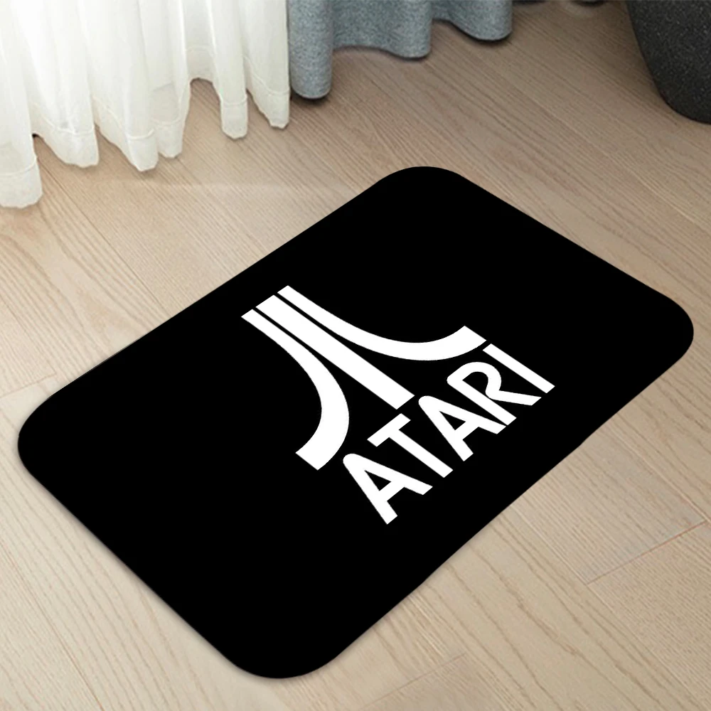 Atari-felpudos con logotipo para el hogar, alfombras para puerta de entrada, decoración moderna, alfombras para el suelo del baño, 256