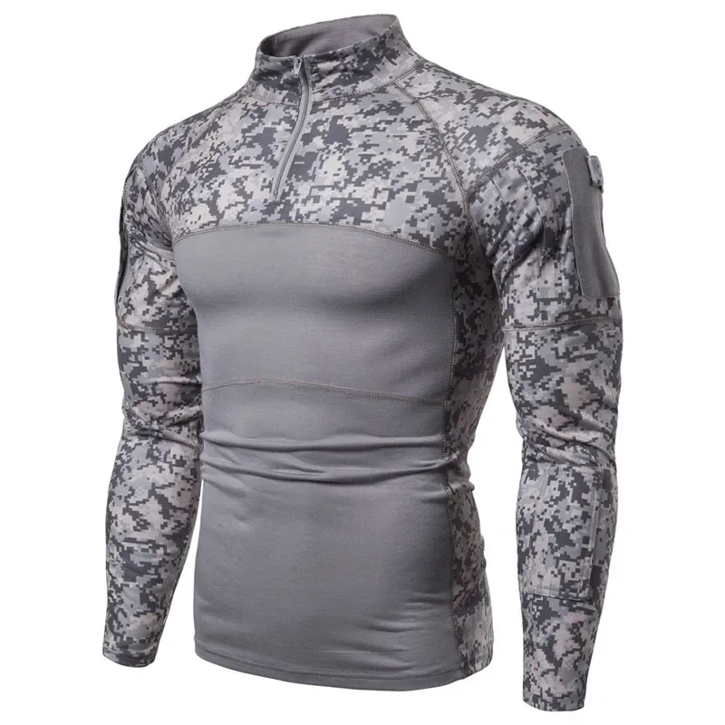 Camouflage Paintball Tactical T-shirt Combat Shirt Hunting Cotton Clothes For Men