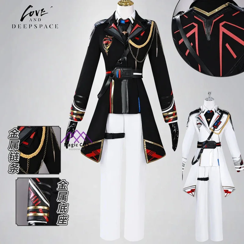 

Game Love and Deepspace Cospaly Costume Space Fleet Officer Role Playing White and Black Uniform for Adult Women Comic Con Suit