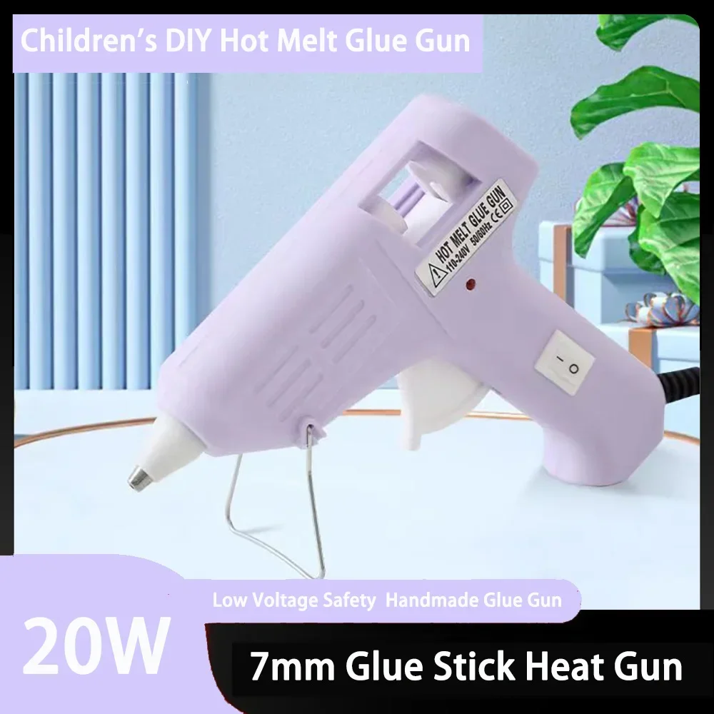 High Quality Children\'s Hot Melt Glue Gun 110V-220V Anti-Scalding Handmade DIY Household Hot Silicone Gun 7Mm Glue Stick Gun