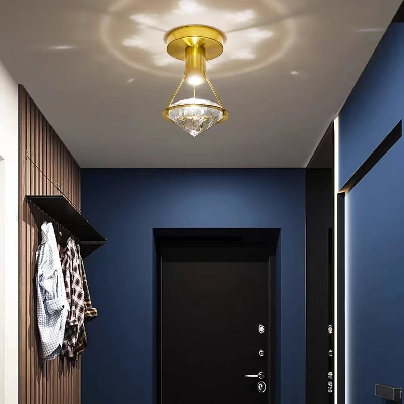 

OUDELADI LED Creative diamond Crystal Wall Lamp Bedroom Bedside Living Room Background Wall sconce Staircase Indoor Lighting