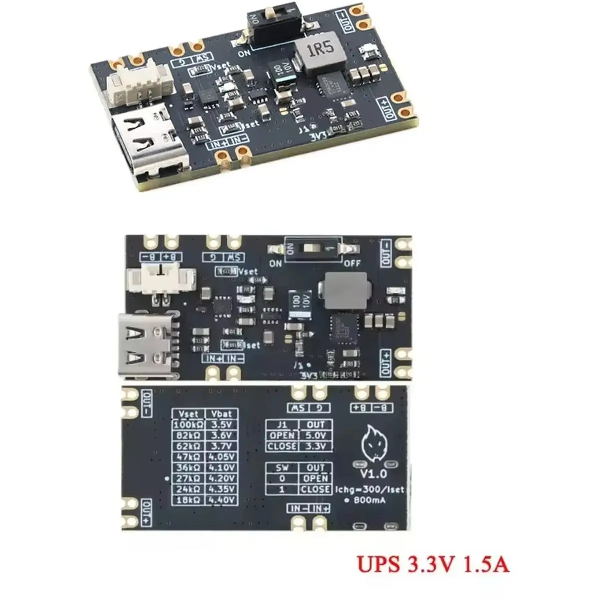 A85P 3.3V 5V Output Microcontroller UPS Uninterruptible Power Supply Module 1.5A/1A Lithium Battery Charging Board 3.3V