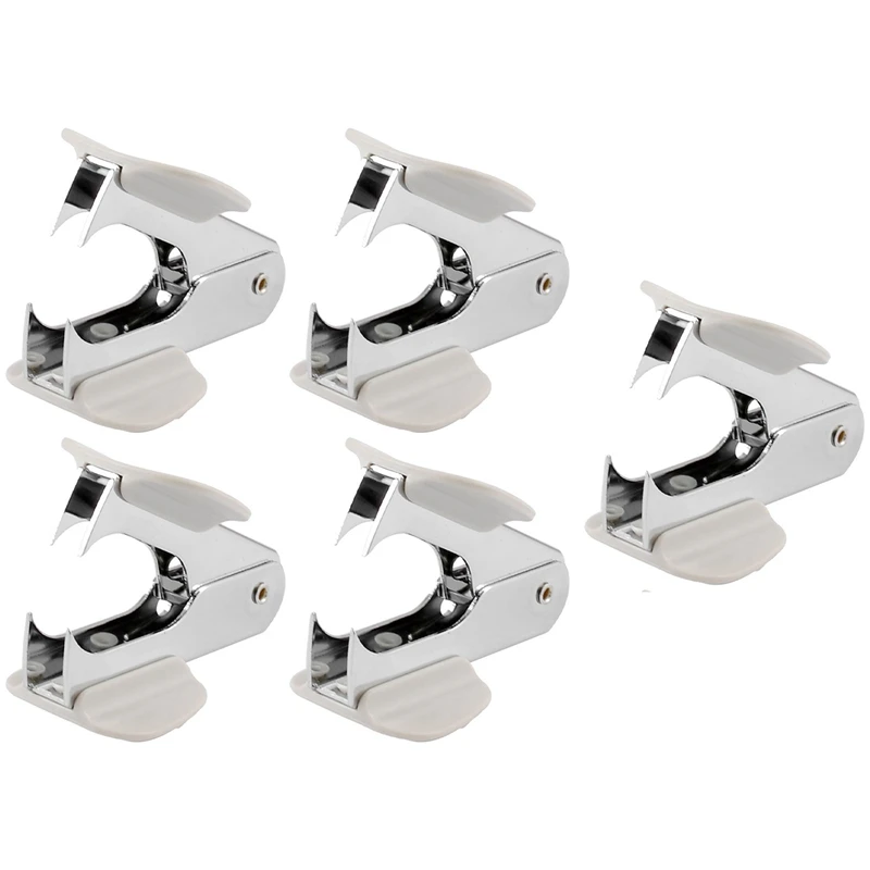 

5X Students Steel Pine Style Staple Remover White For 24/6 26/6 Staples