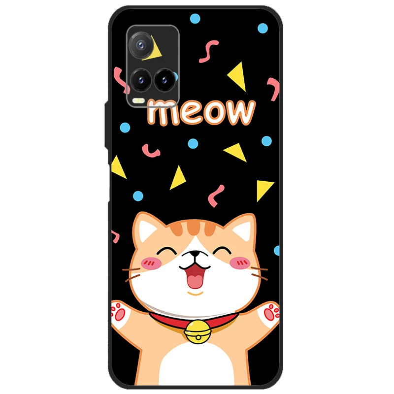 Dla vivo Y33s Etui Y 33s Silikonowe miękkie malowane czarne pokrowce dla Vivo V2109 Y33S Etui TPU Coque dla VIVOY33s Cartoon