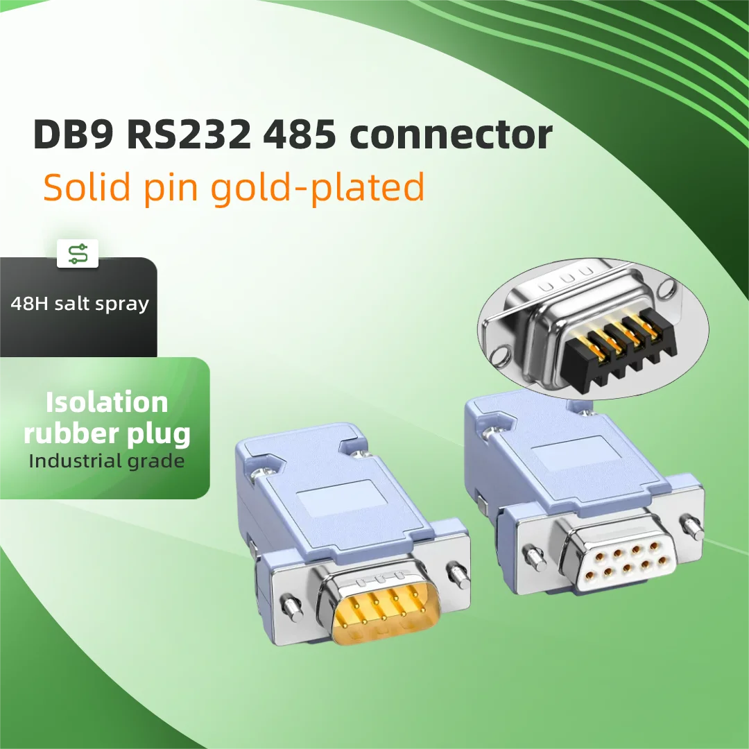 9 Pin DB9 Connector RS232 RS485 COM Serial Port Plug DB9 Male Female Adapter For PLC Communication Connector