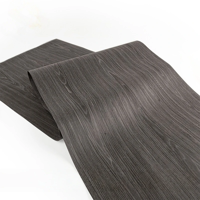 

58x250cm Black Apricot Grain Tech Wood Veneer for Furniture Panels Wall Decoration Cabinet Refacing Interior Projects