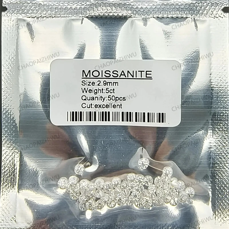 Moissanite Stone Small Size 0.8mm~2.9mm 1.0ct / Pack D Color Round Cut Gemstone for DIY Jewelry Making