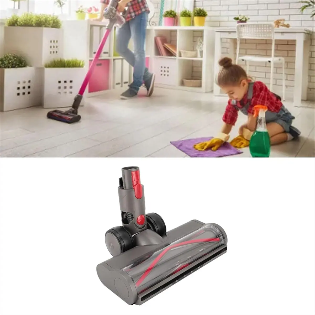 

Электрическая роликовая насадка (MEOF) для пылесосов Dyson V7 V8 V10 V11 V15 с LED-подсветкой, насадка для твердых полов