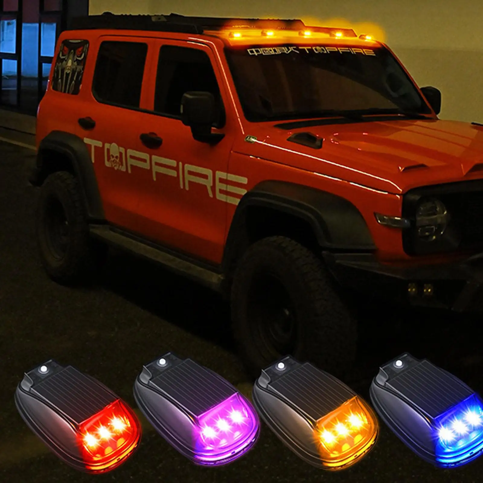 

Solar Cab Marker Light LED RGB Rooftop Light with Remote Control Waterproof Easy Installation for Car Pickup Truck Outdoor