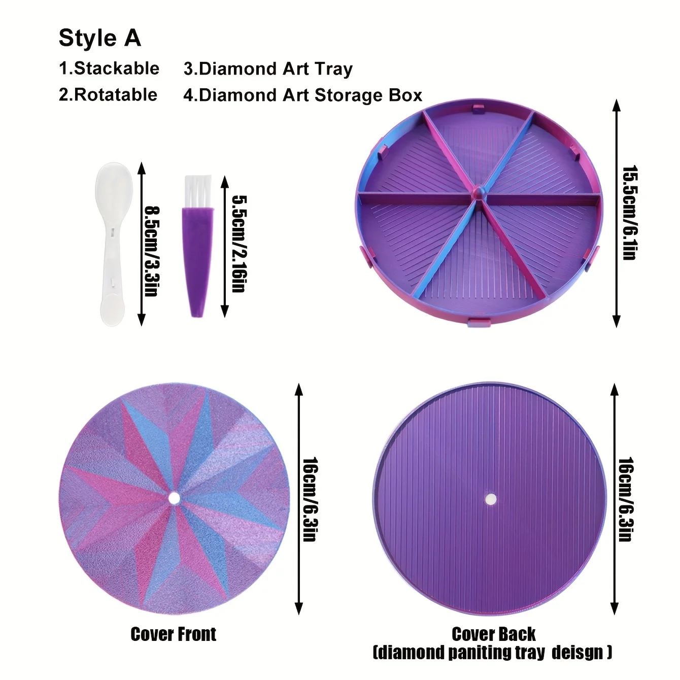 Diamond Painting Tray Storage Box, Stackable Rotation Diamond Art Tray, Diamond Painting Tools & Accessories