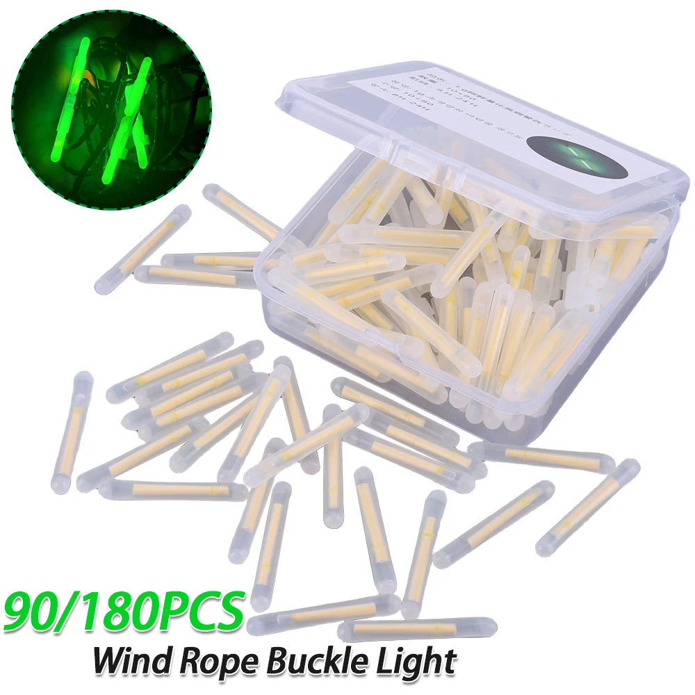 

90/180PCS Wind Rope Buckle Light Waterproof Tent Atmosphere Light Wind Rope Decoration Light for Outdoor Camping Picnic