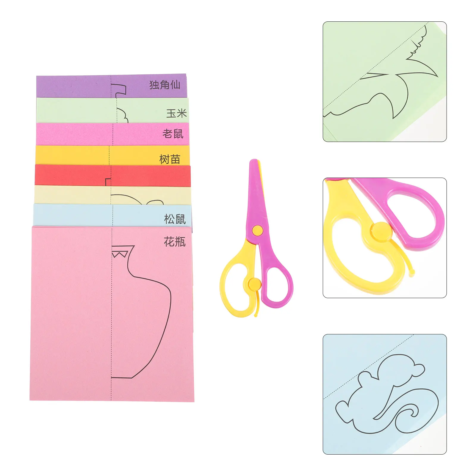 

1 Kids Cut-Out Set Cartoon Paper-Cut Art Diy Crafts Folding Sheets Colorful Decorative Cuts Kit For Party Home Festival Handmade