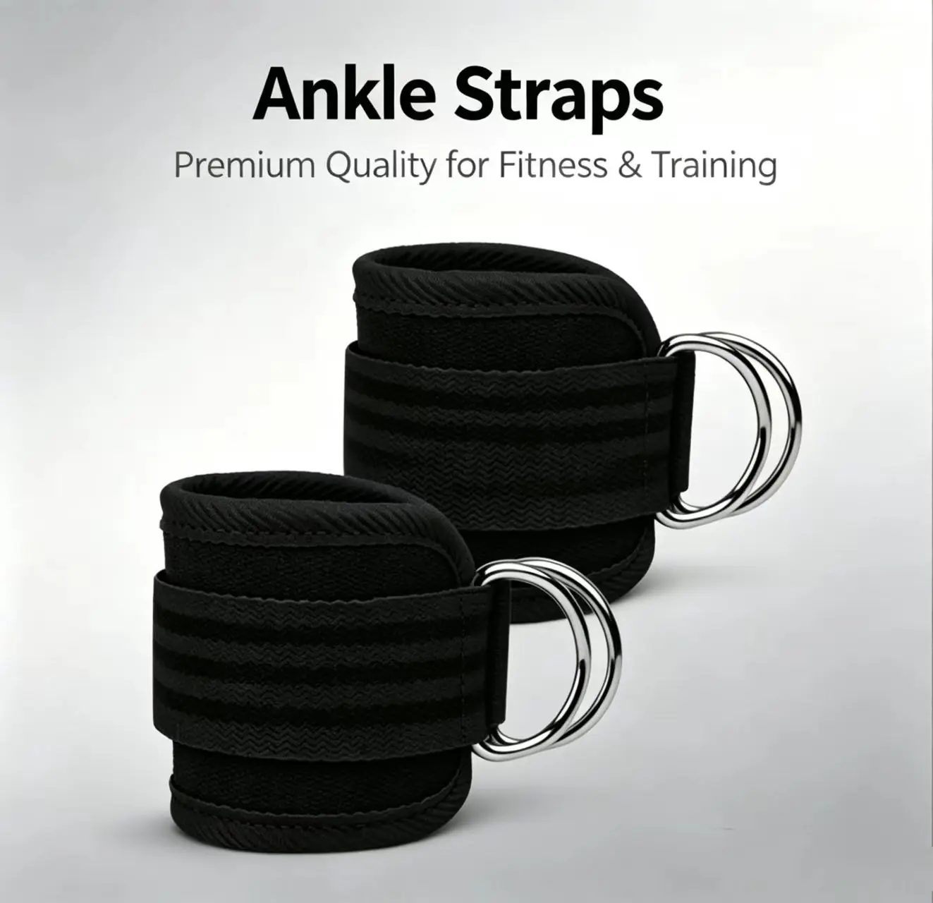 1Set 2pcs Ankle Straps for Cable Machines, Padded Ankle Cuffs for Leg and Glute Exercise Workouts, Breathable Gym Ankle Cuffs