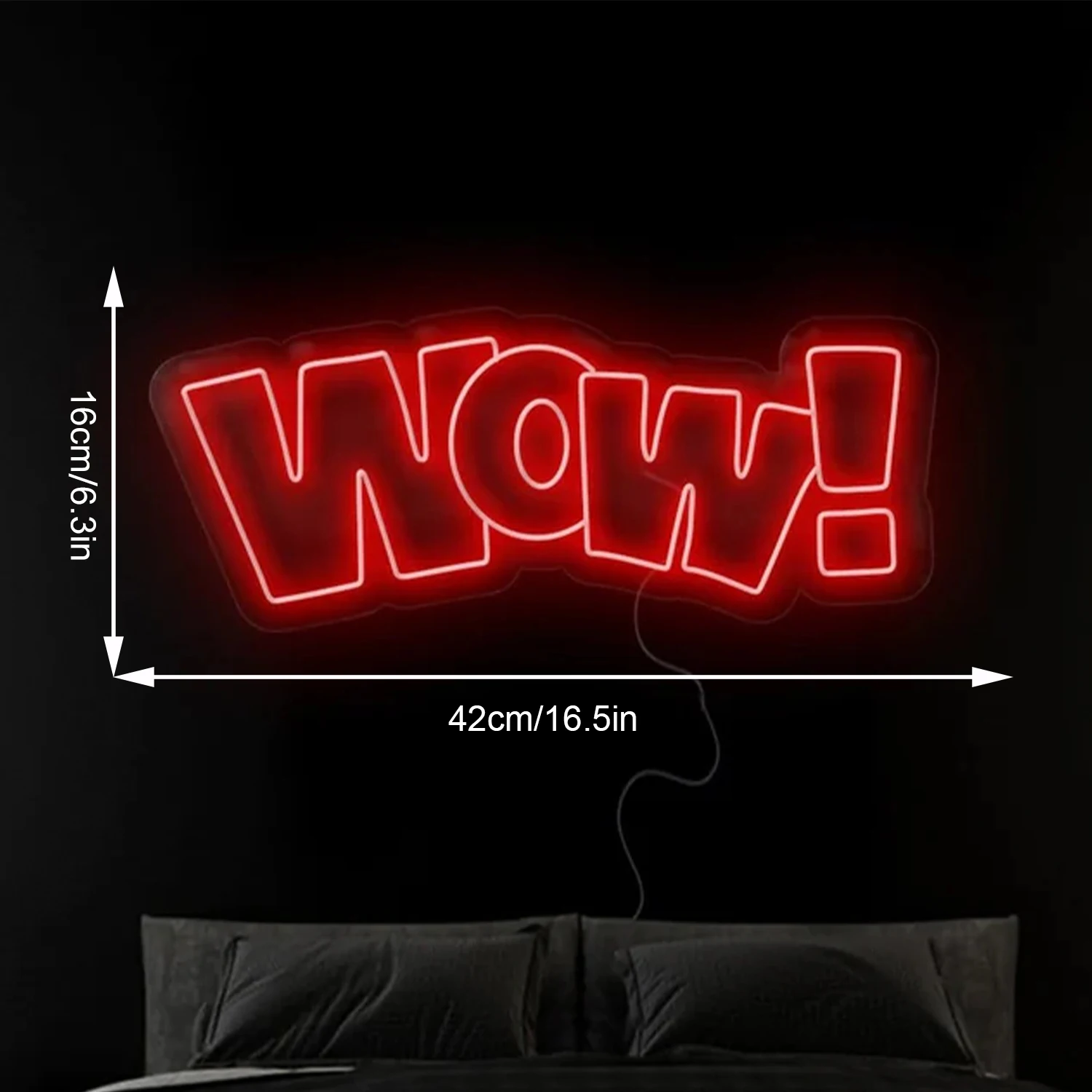 WOW New Neon Sign Word LED Neon Wall Light Signs acrilico USB Light per camera da letto lettera Neon Lamp Sign for Bar Pub Game Home Decor