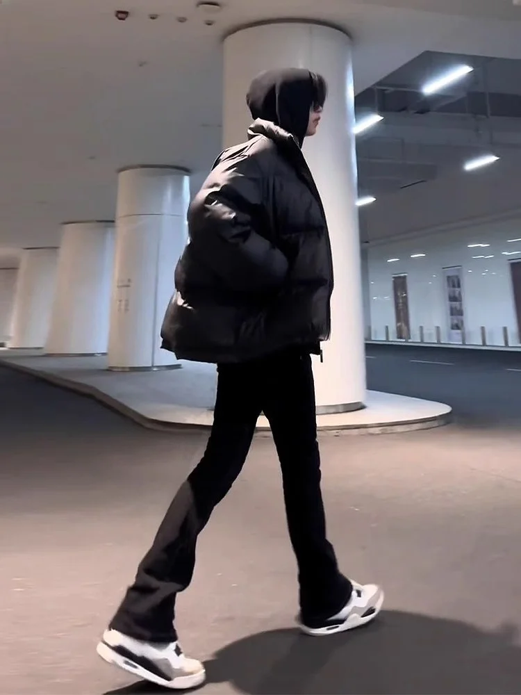 Black Leaf Blade Jeans Slim Fit Straight Leg Men's Women's Fashionable Long Legged American Style Bell Bottoms Casual Wear
