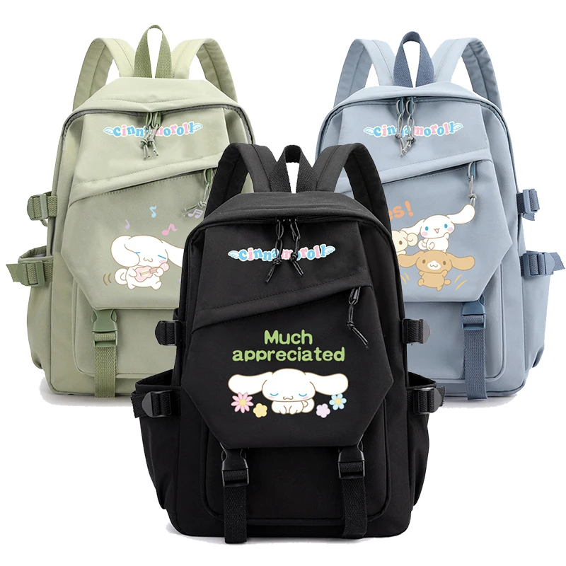 

MINISO Anime Sanrio Cinnamoroll Backpack Kawaii Student School Bag Laptops Plush Toy Large Gift Girls Boy Schoolbag