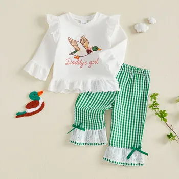 Duck Embroidery Toddler Girl Set 1