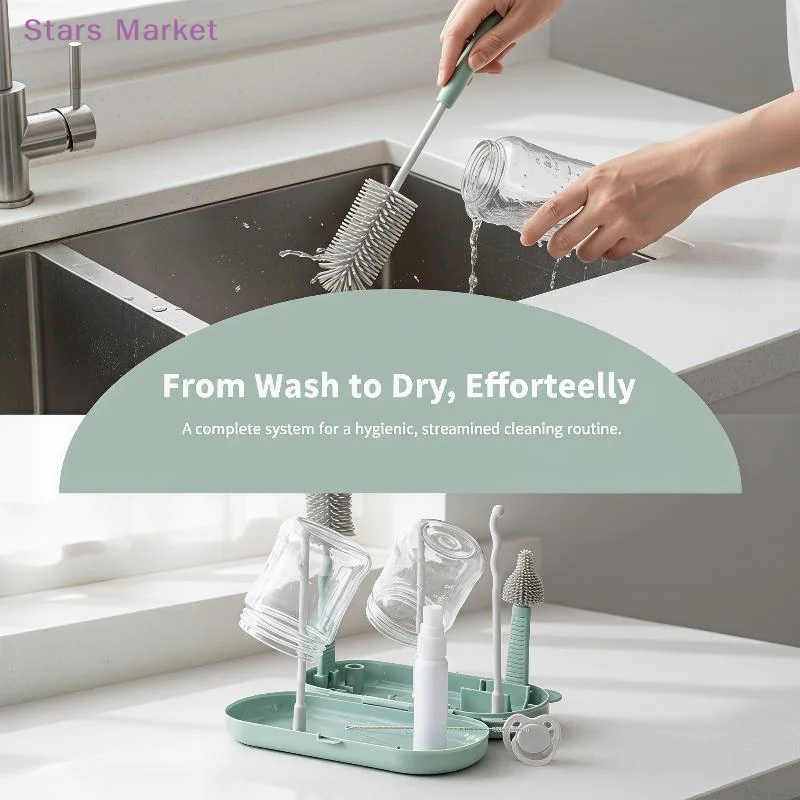 1 Set Storage Drying Rack Baby Feeding Bottle Drain Rack Nipple Feeding Cup Holder Bottle Cleaning And Drying Machine
