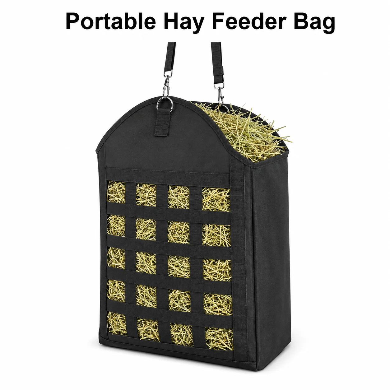 Portable Hanging Hay Feeder Bag Slow Feed Hay Net Lightweight Horse Goat Sheep Feeding Bag Outdoor Farm Supply