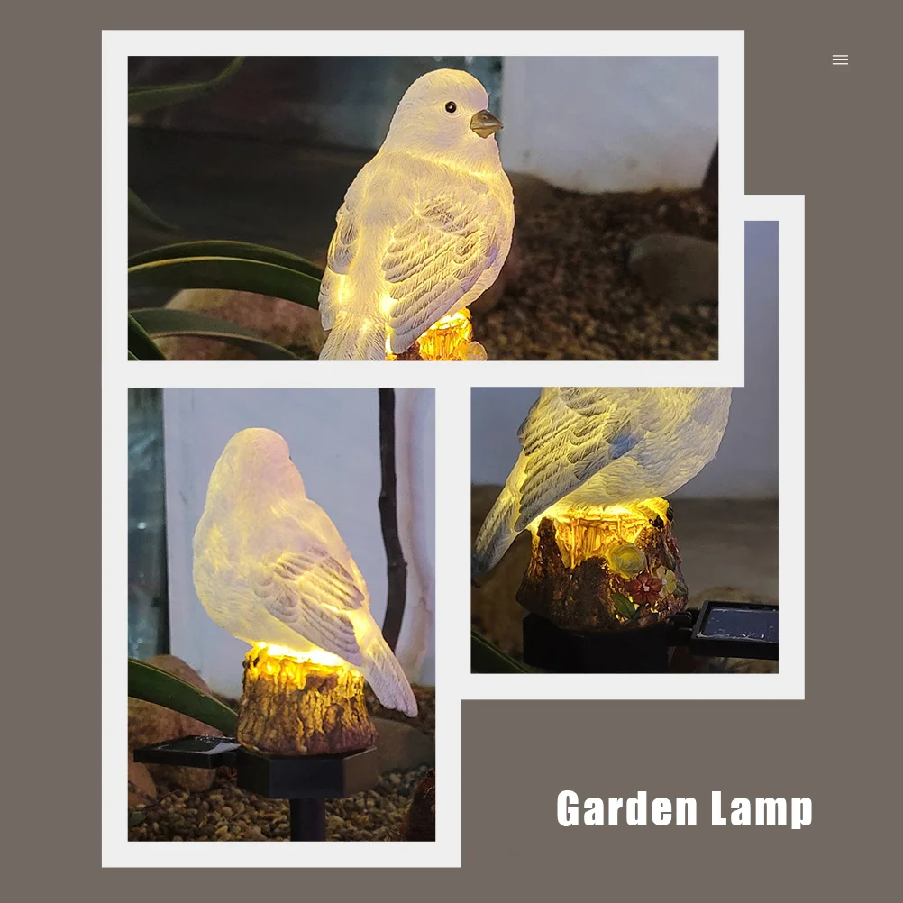 

1pc Solar-Powered Bird-Shaped Lamp Led Light For Garden Yard Lawn Outdoor Solar Energy Ground Insert Lighting Ornament White