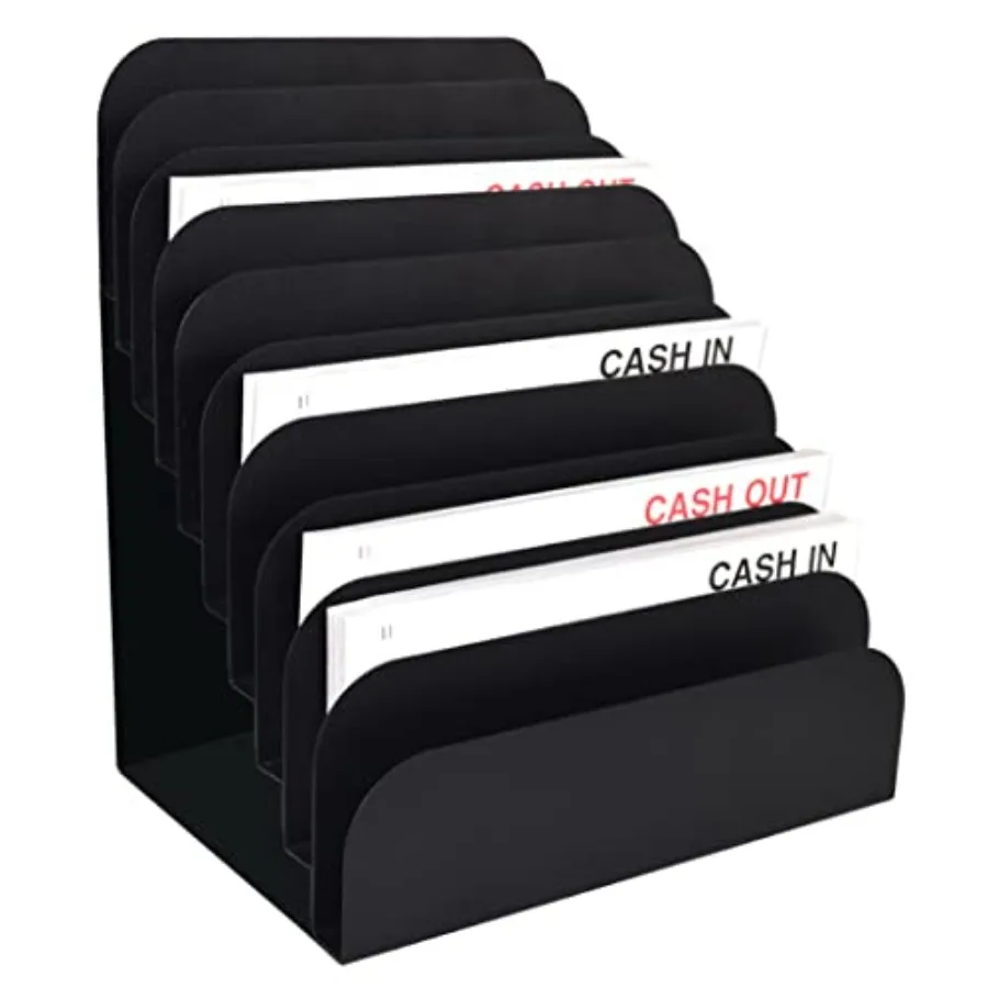 

STEELMASTER Steel Cashier Pad Rack 10 Slot Desktop File and Paper Organizer Black Powder-Coated Finish