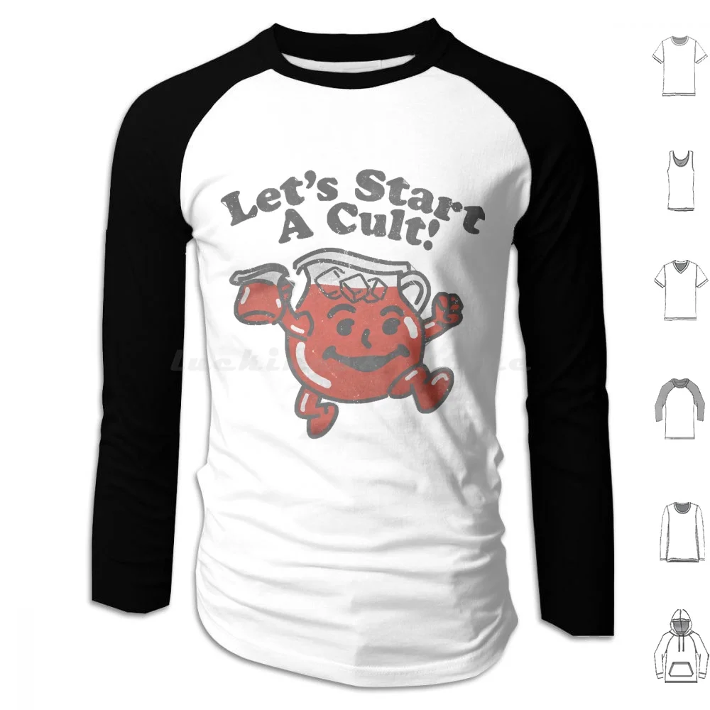 ¡Commenemos un culto! Sudaderas con capucha de manga larga de los años 80 y 1990 Cult Drink Funny Koolaid Kool Aid