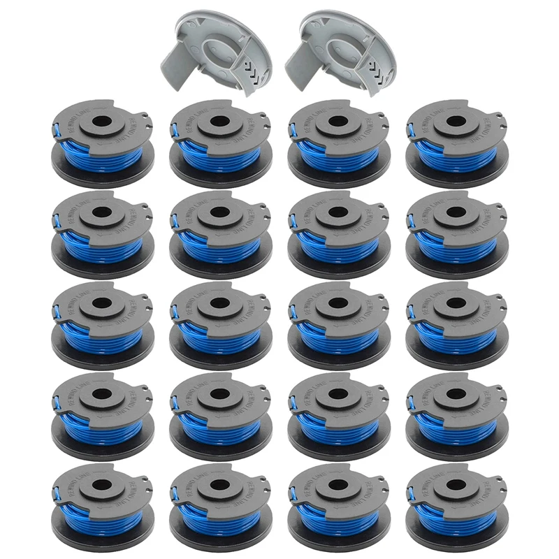 Autofeed-carrete de repuesto para cortadora de cuerdas, para Ryobi One + AC14RL3A, 18V, 24V, 40V, recortadoras inalámbricas (20 carretes + 2 tapas)