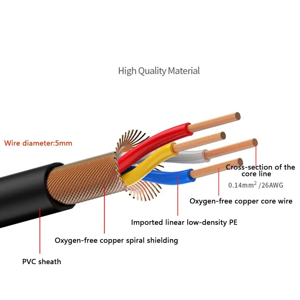 オス-オスミディ延長ケーブル,銅,複数の長さ,音楽ギア,5ピンDINプラグ,オーディオ延長コード