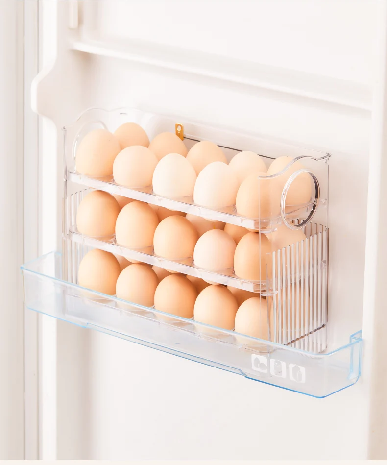 

JONSOON Egg Storage Box Rotating Egg Refrigerator Organizer Food Containers Egg Case Holder Dispenser Kitchen Storage Boxes