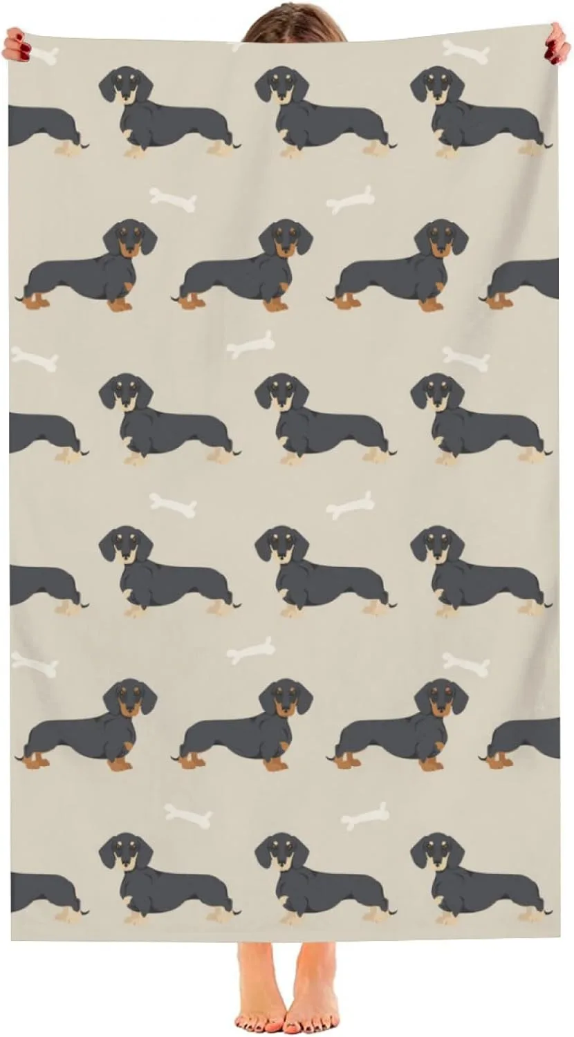 Duchshund pattern Beach Towel for Family stuffs friends Gifts Quick-Dry For Bath Yoga Tourism Beach GYM Camping Swimming towel