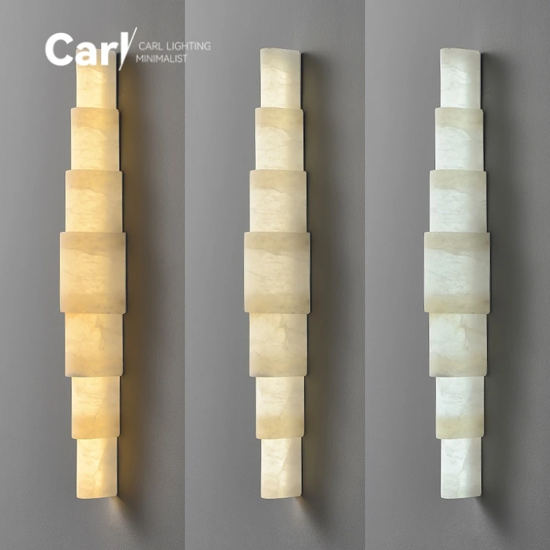 مصباح جداري من الرخام الطبيعي ضوء فرنسي فاخر للمنزل بسيط حائط الخلفية مصباح مصمم إبداعي للممر وغرفة النوم بجانب السرير