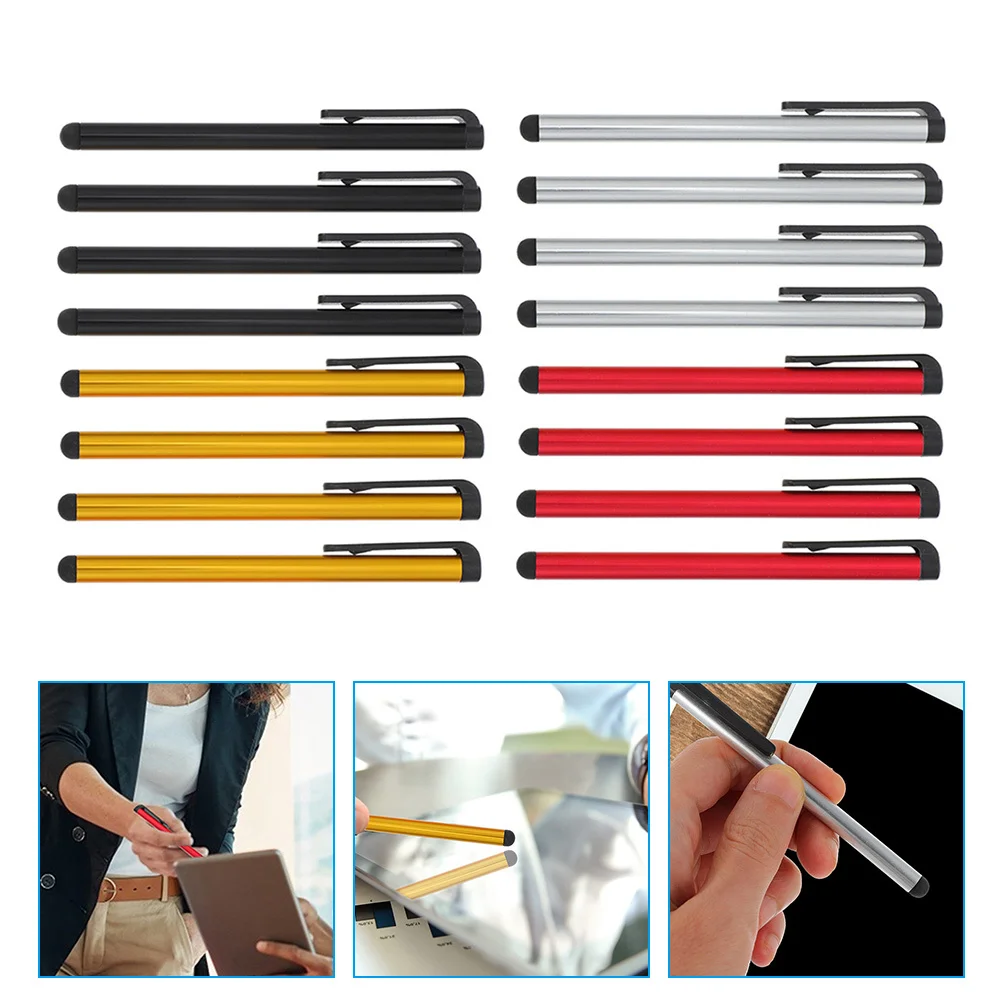 

16Pcs Handwriting Stylus Pen Set Premium Aluminum Alloy Soft Rubber Tip Capacitive Touch Screen Stylus Pen for Note Taking